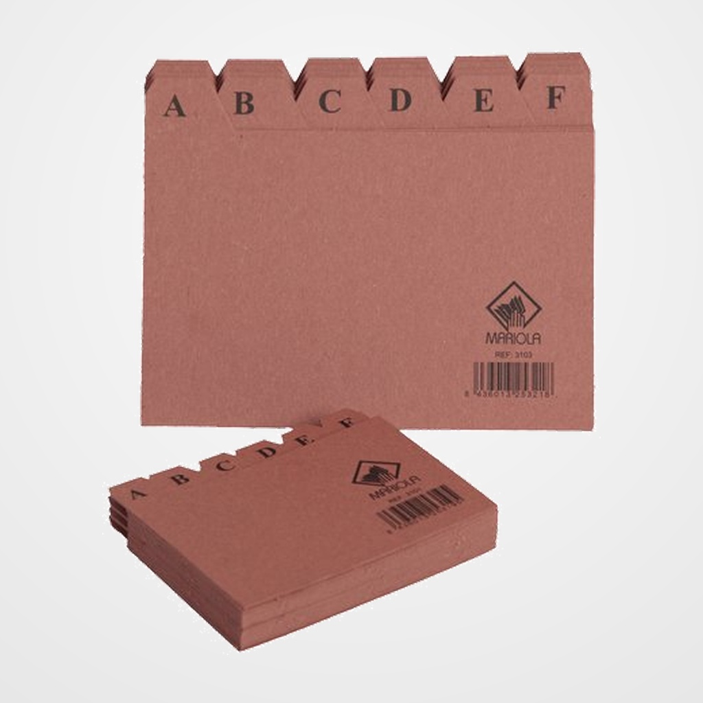 INDICE CARTON para FICHERO  65x95mm  (Nº1)