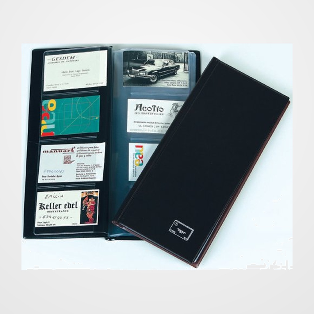 TARJETERO lomo soldado IBERPLAS 2/3 20 fundas 160 tarjetas NIGER HORIZONTAL NEGRO