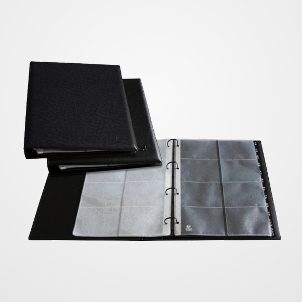 TARJETERO 4 anillas GRAFOPLAS EXECUTIVE A4 30mm MX. 20 fundas y sep.A-Z 320 tarjetas NEGRO