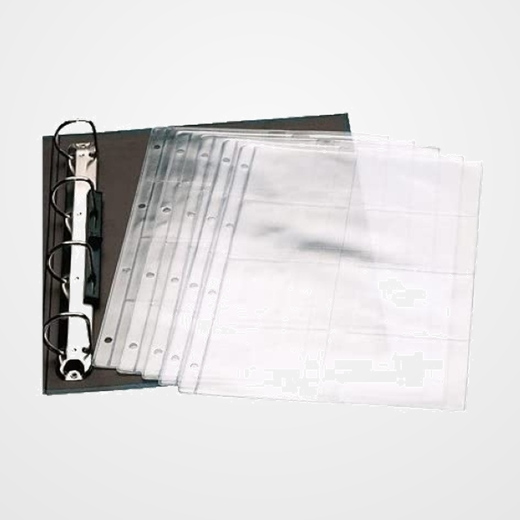 FUNDA para TARJETAS IBERPLAS PVC 150µ A4 8 DPTOS. 4 TAL. BOLSA de 10