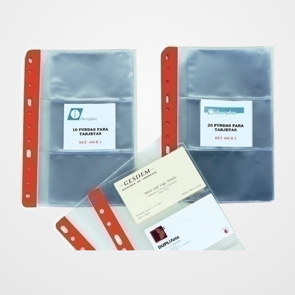 FUNDA para TARJETAS IBERPLAS PVC 150µ 4º 3 DPTOS. 11 TAL.RFZO. PAQUETE de 20