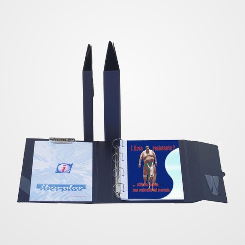 CARPETA de ANILLAS con PINZA MINICLIP SUPERIOR IBERPLAS PVC ESCOLAR Fº  4 an.40mm con TRABILLA y 2 SEPARADORES NEGRO