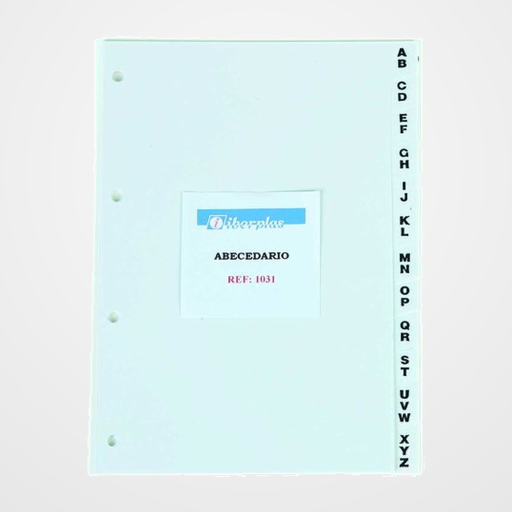 INDICE para LISTIN TELEFONICO IBERPLAS PVC ALFABETICO 12 pestañas 4 taladros