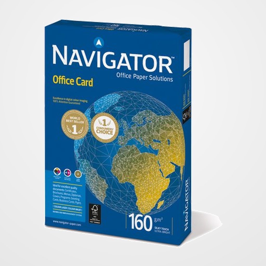 PAPEL A4 NAVIGATOR 160g 250h OFFICE CARD