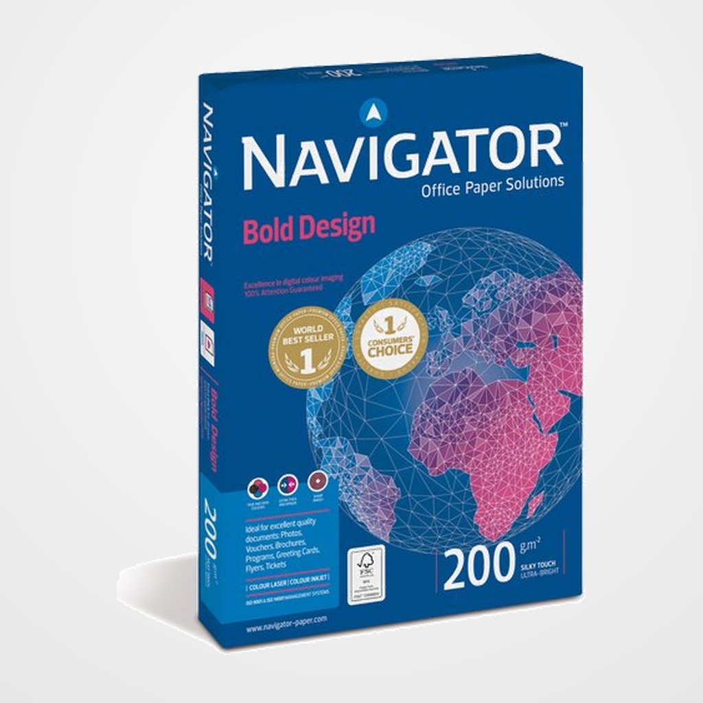 PAPEL A4 NAVIGATOR 200g 150h BOLD DESIGN