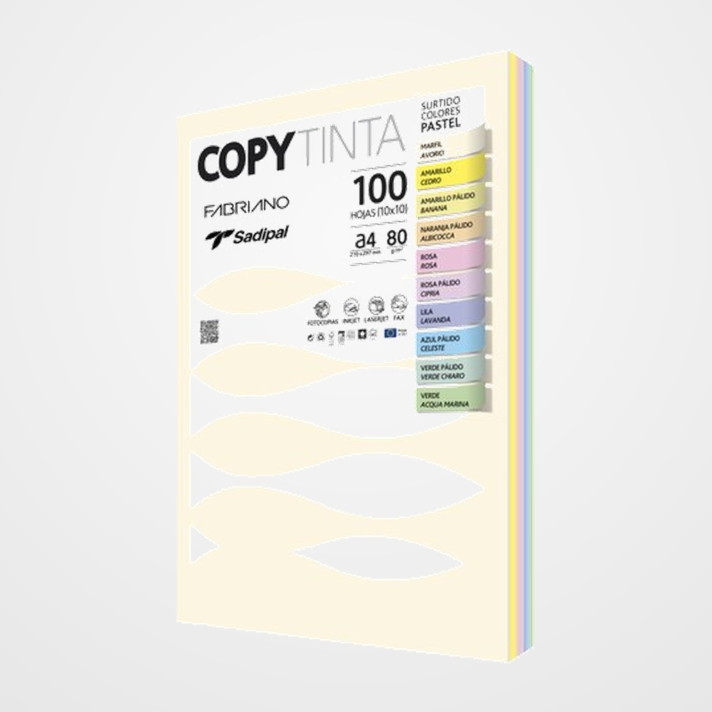 PAPEL de COLOR A4 COLORE 80 80g 100h SURTIDO PASTEL