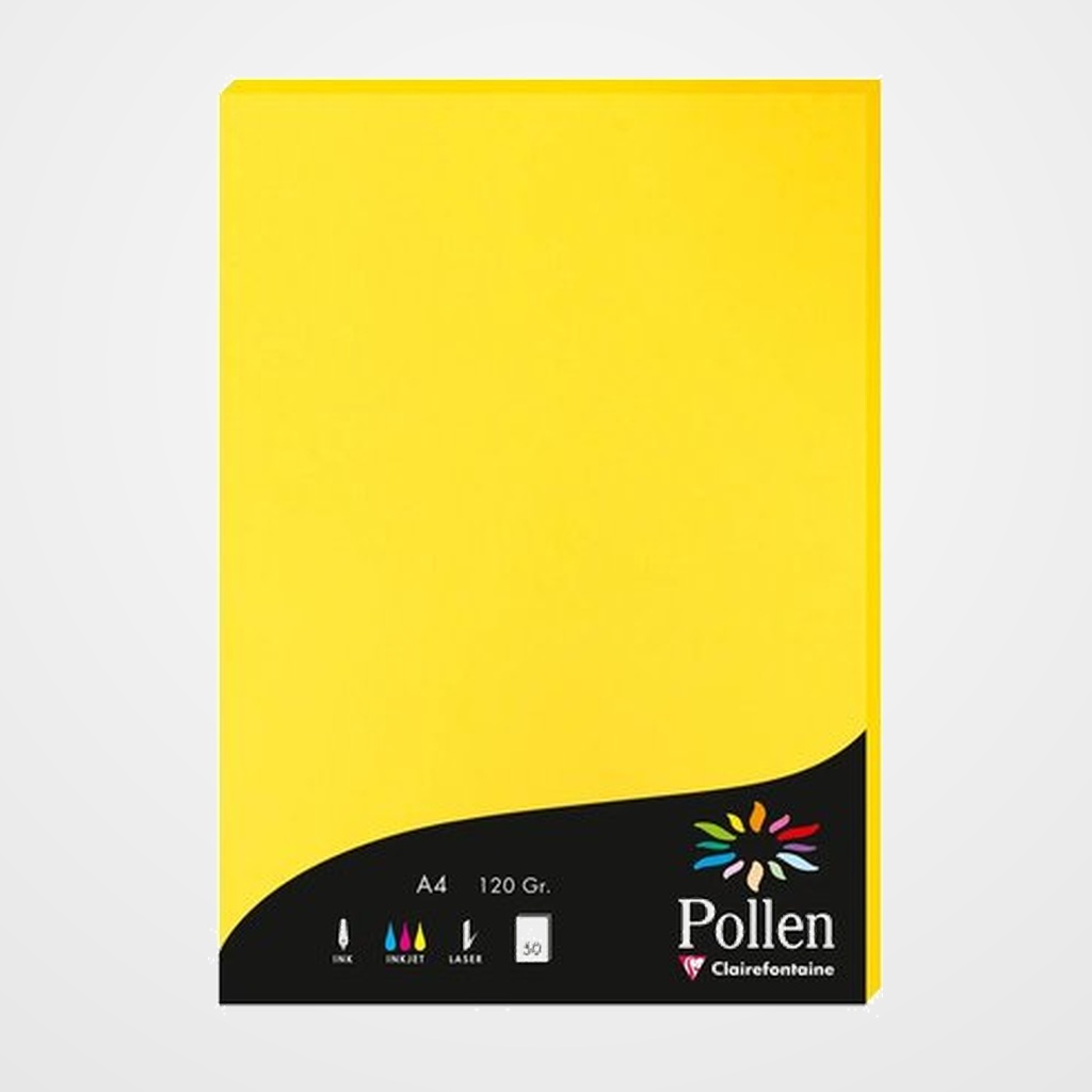 [12701628] PAPEL CLAIREFONTAINE POLLEN A4 120g 50h AMARILLO SOL