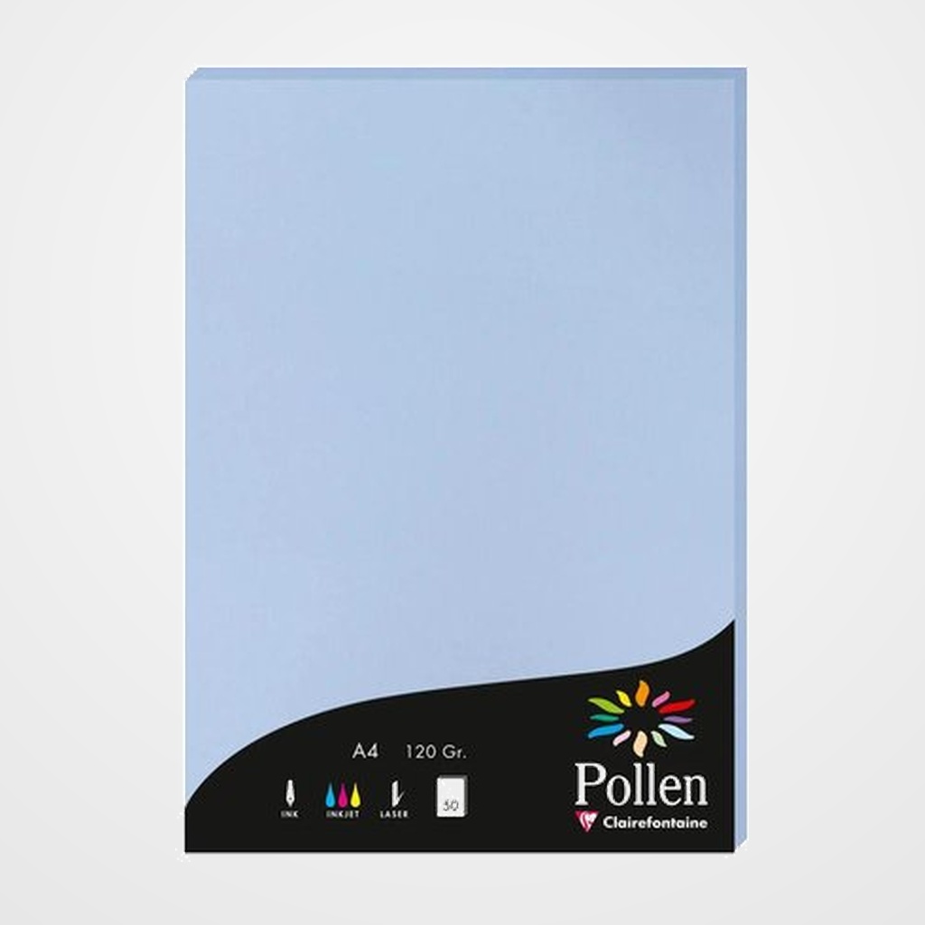 PAPEL CLAIREFONTAINE POLLEN A4 120g 50h AZUL LAVANDA