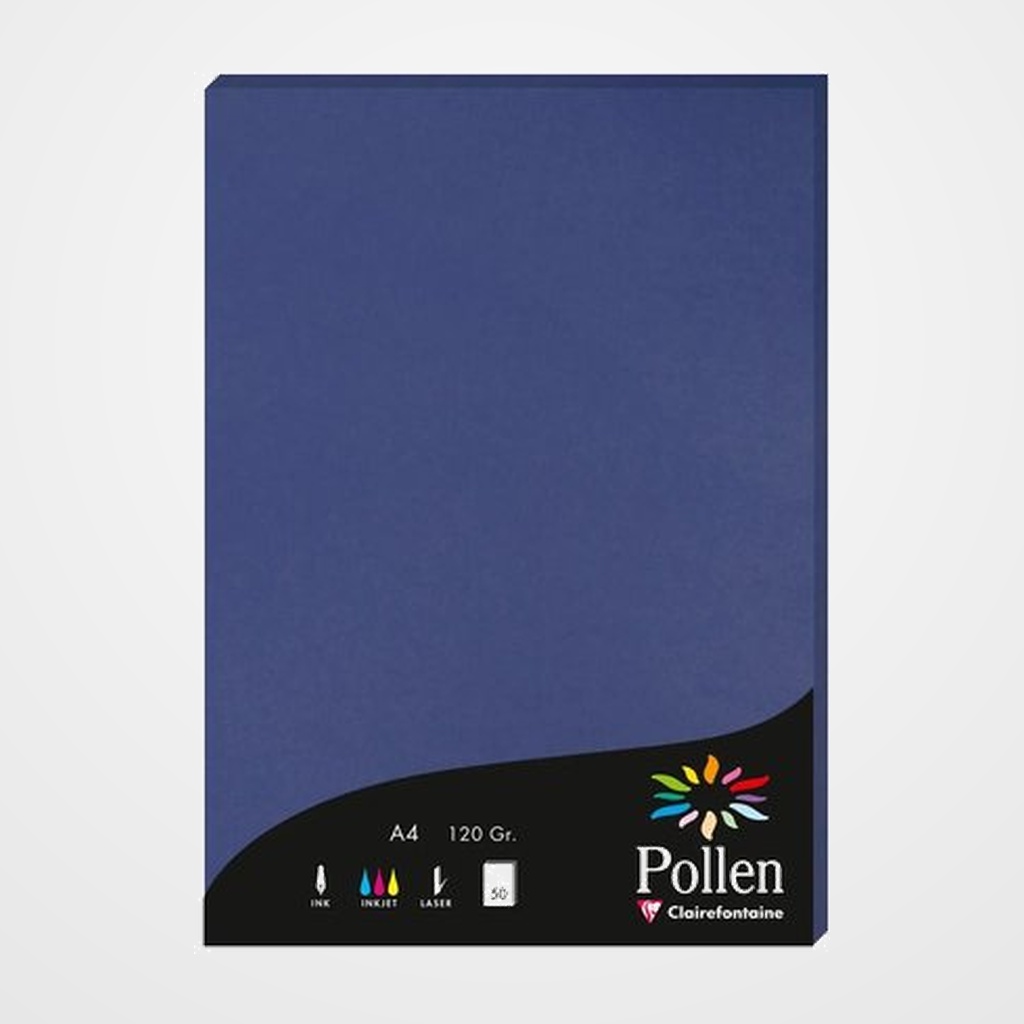 PAPEL CLAIREFONTAINE POLLEN A4 120g 50h AZUL NOCHE