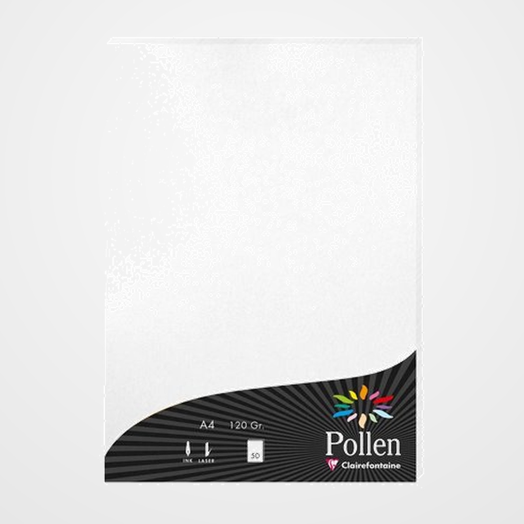 [12701636] PAPEL CLAIREFONTAINE POLLEN A4 120g 50h BLANCO METALIZADO