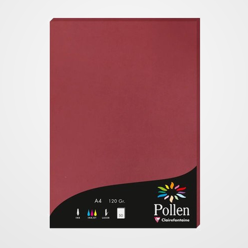 PAPEL CLAIREFONTAINE POLLEN A4 120g 50h BURDEOS