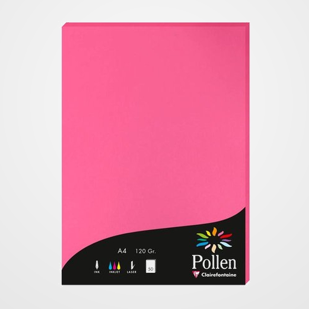 [12701629] PAPEL CLAIREFONTAINE POLLEN A4 120g 50h FUCSIA
