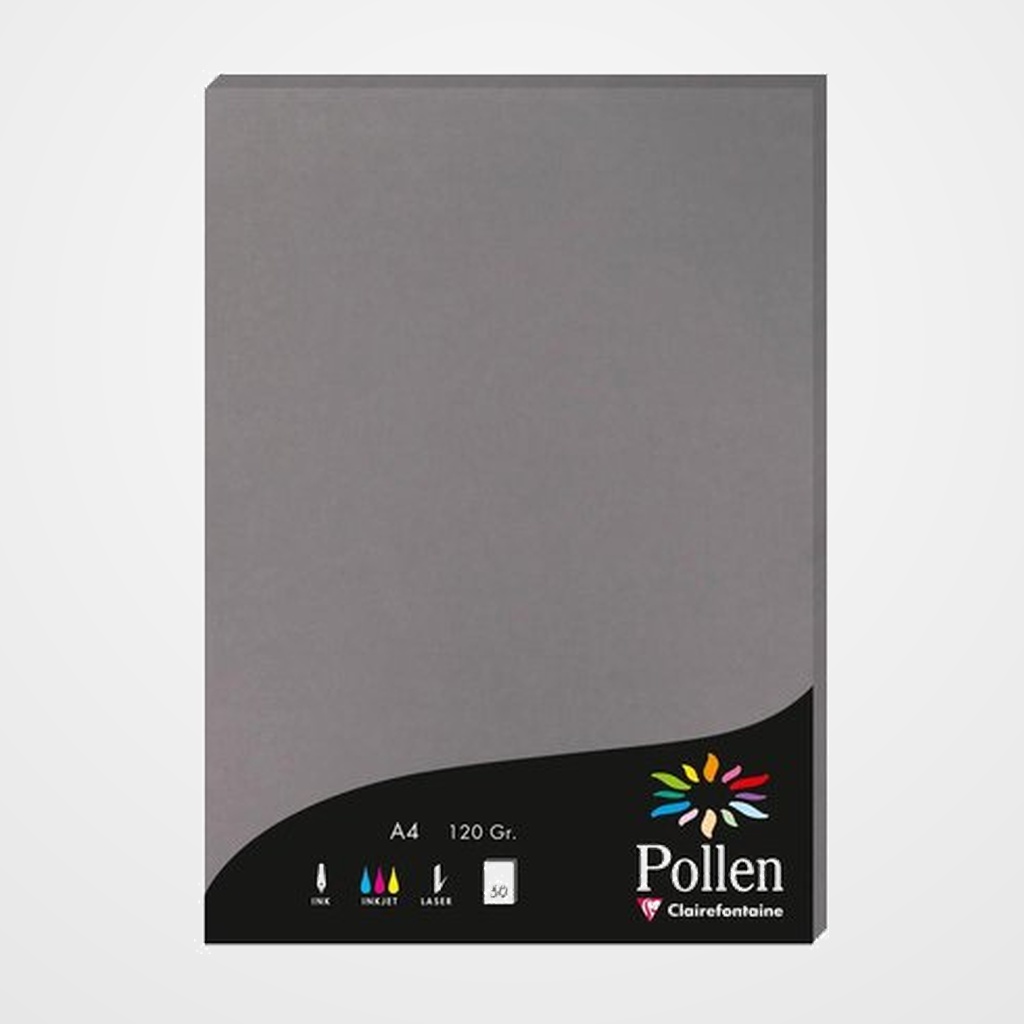 PAPEL CLAIREFONTAINE POLLEN A4 120g 50h GRIS ACERO