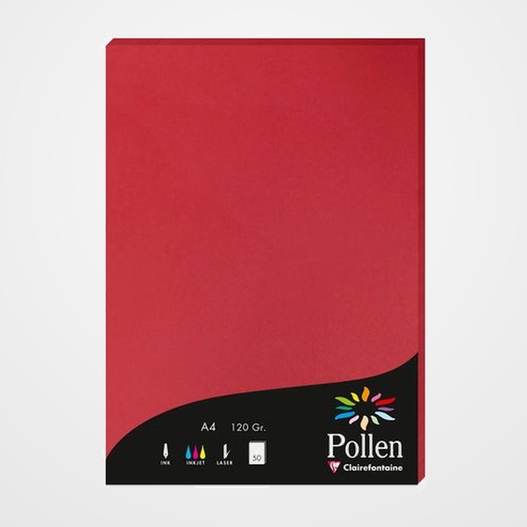 [12701624] PAPEL CLAIREFONTAINE POLLEN A4 120g 50h GROSELLA