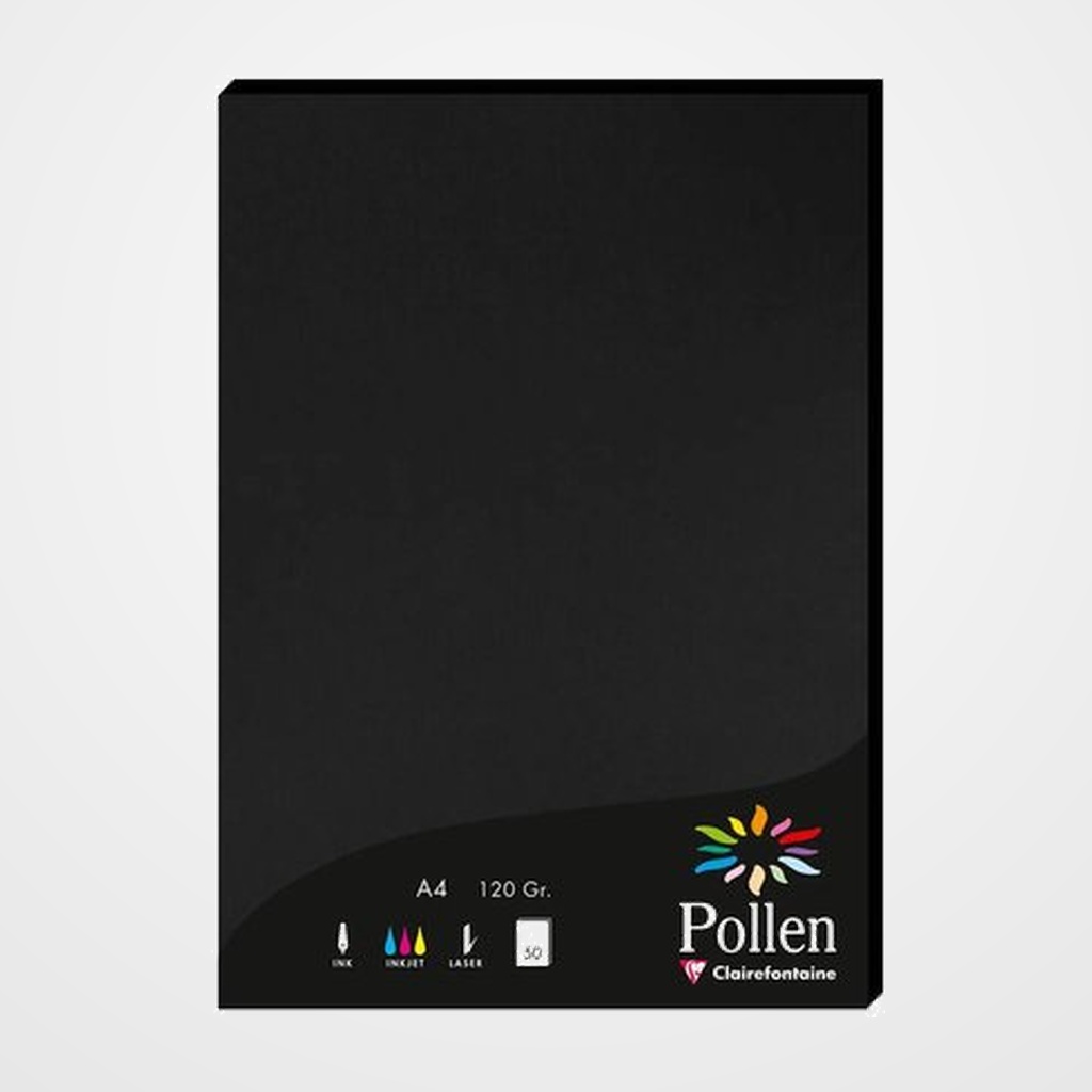 PAPEL CLAIREFONTAINE POLLEN A4 120g 50h NEGRO