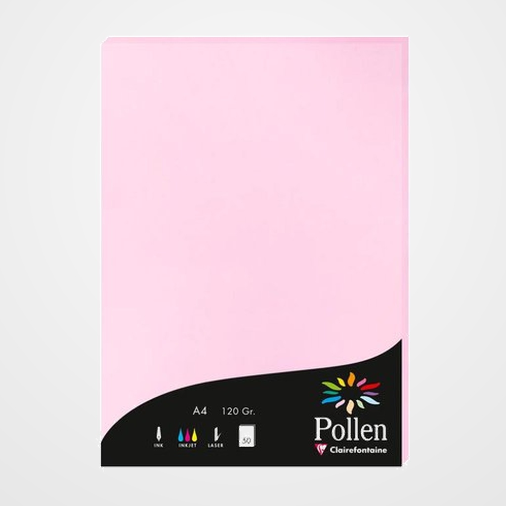 PAPEL CLAIREFONTAINE POLLEN A4 120g 50h ROSA PELADILLA