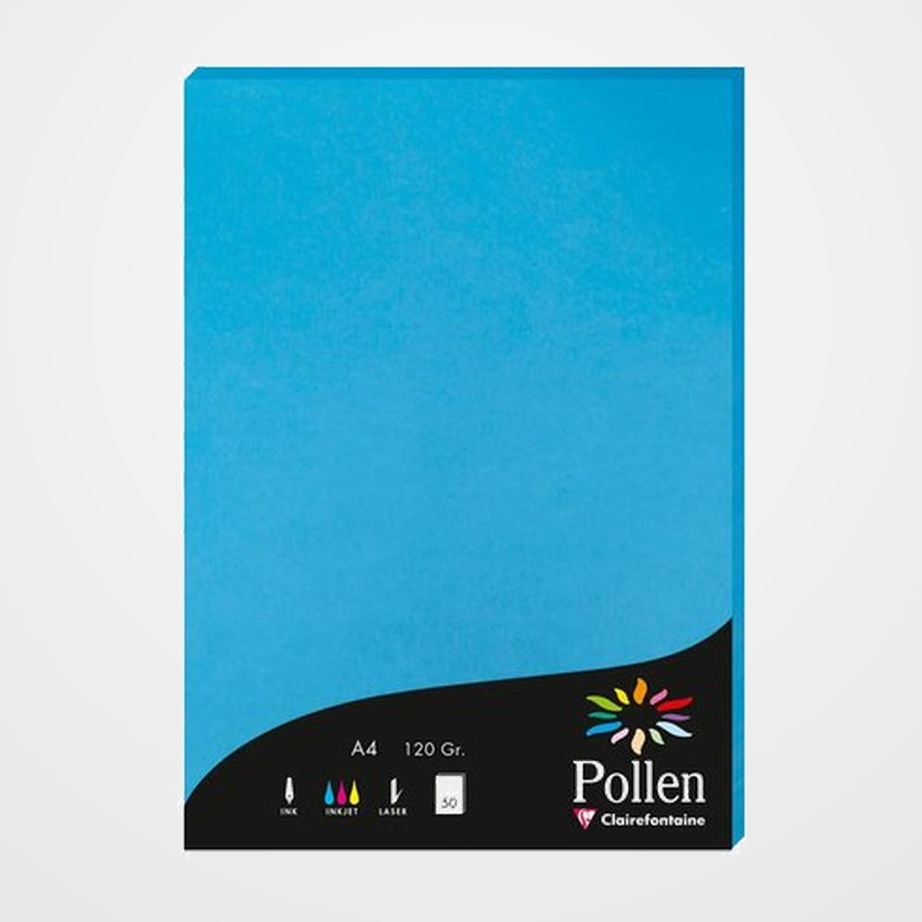 PAPEL CLAIREFONTAINE POLLEN A4 120g 50h TURQUESA
