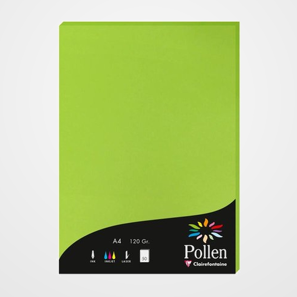 PAPEL CLAIREFONTAINE POLLEN A4 120g 50h VERDE MENTA