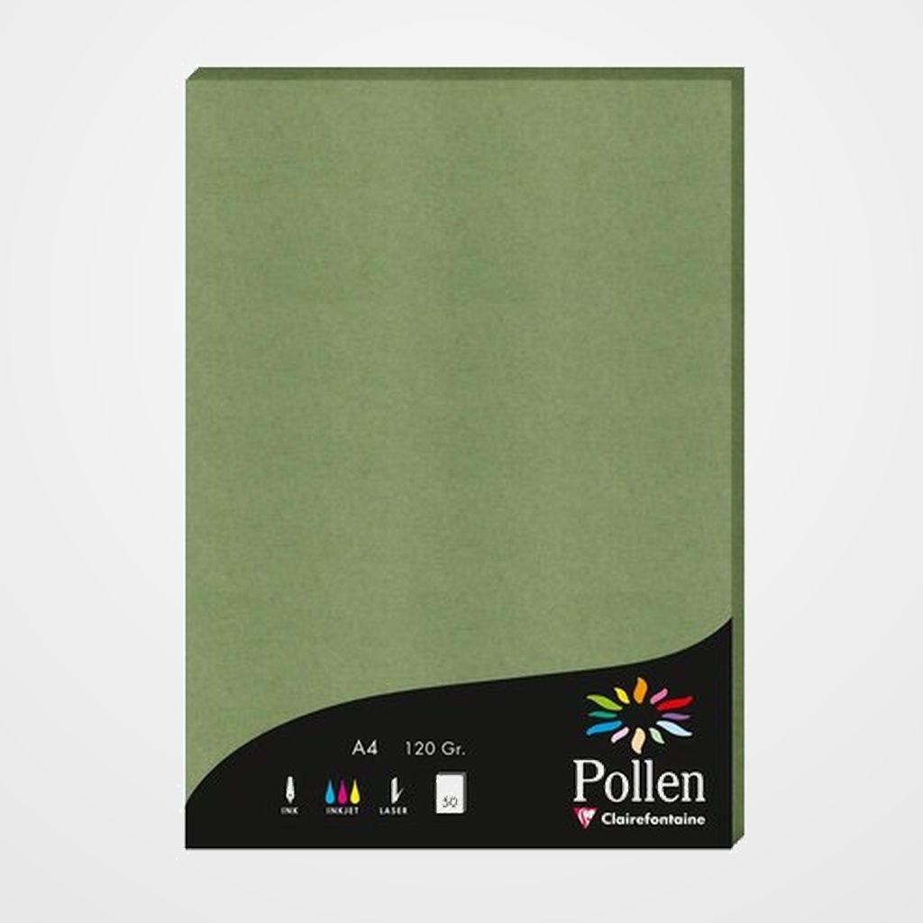PAPEL CLAIREFONTAINE POLLEN A4 120g 50h VERDE SALVIA