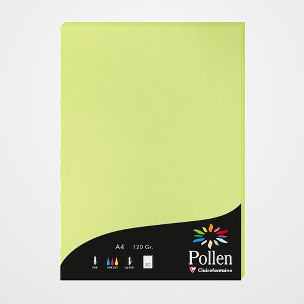 PAPEL CLAIREFONTAINE POLLEN A4 120g 50h VERDE YEMA