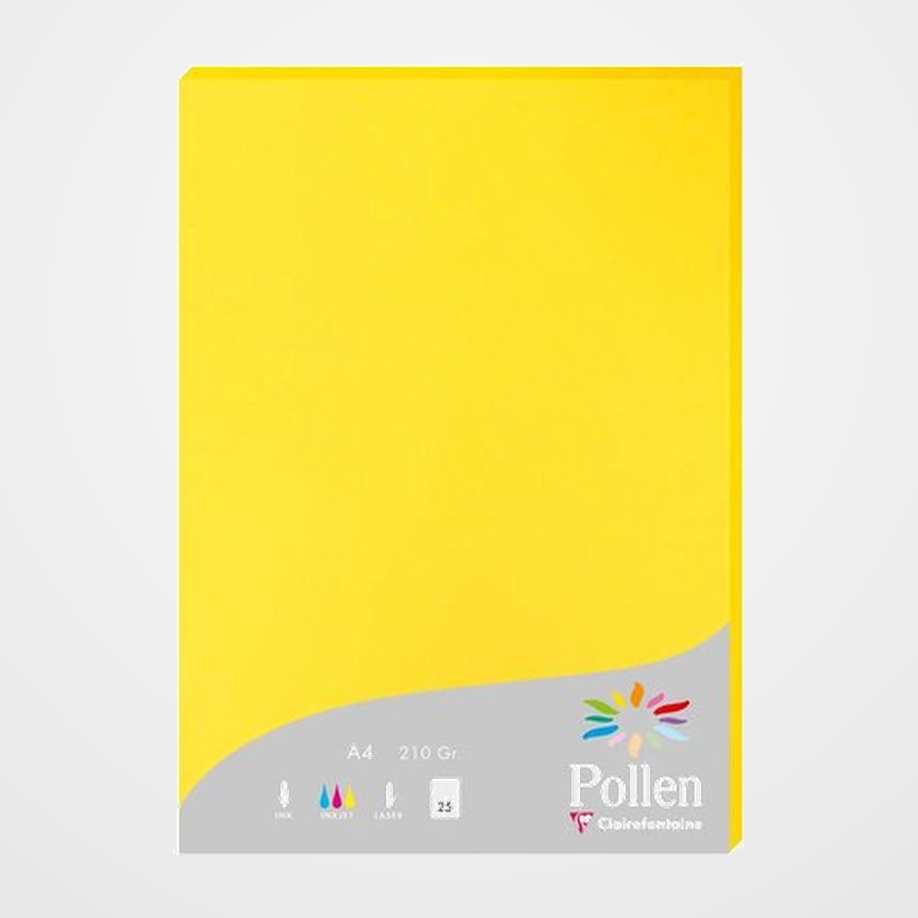 PAPEL CLAIREFONTAINE POLLEN A4 210g 25h AMARILLO SOL
