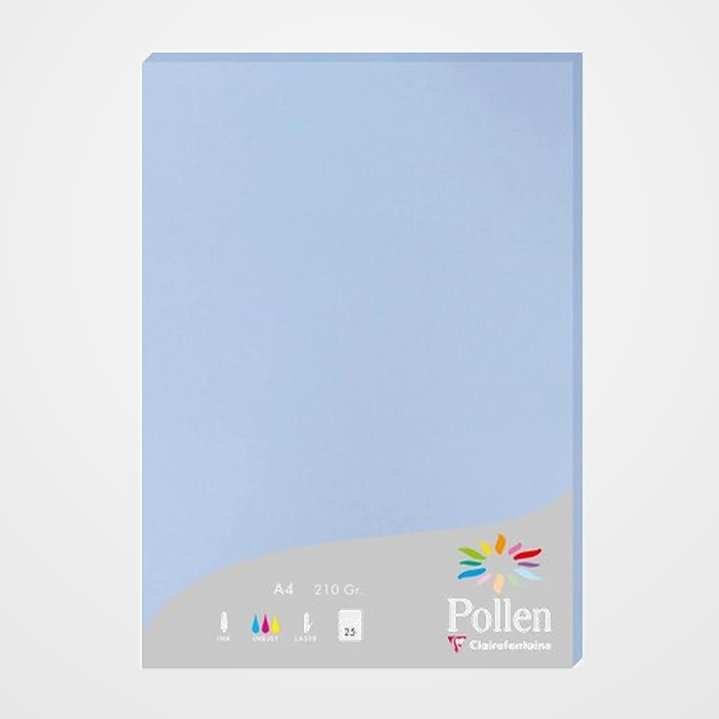 PAPEL CLAIREFONTAINE POLLEN A4 210g 25h AZUL LAVANDA