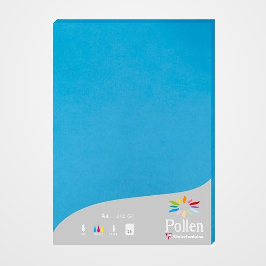 PAPEL CLAIREFONTAINE POLLEN A4 210g 25h AZUL TURQUESA