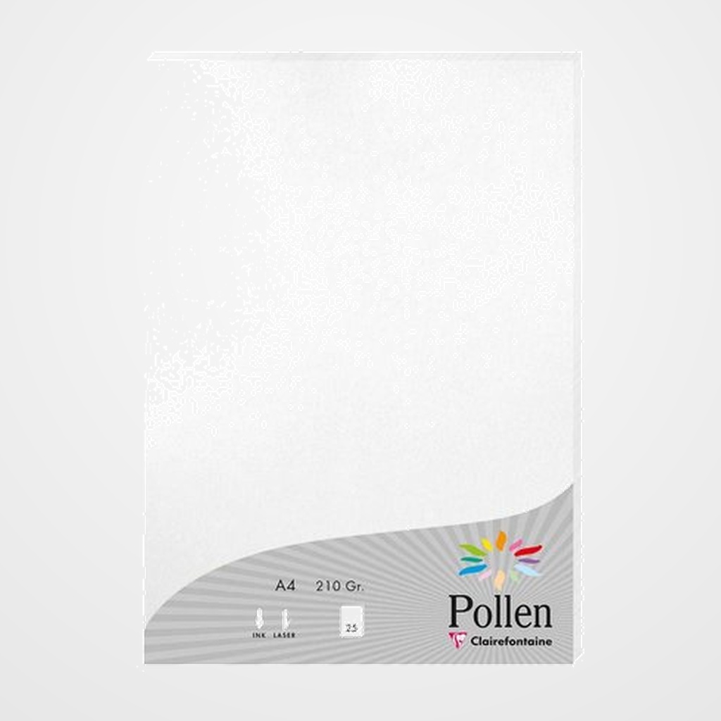 PAPEL CLAIREFONTAINE POLLEN A4 210g 25h BLANCO METALIZADO