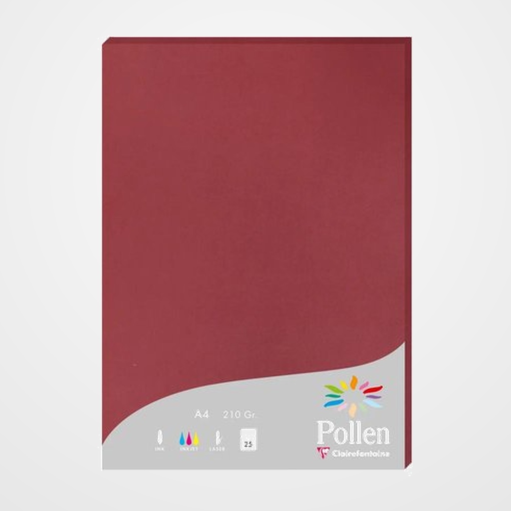 PAPEL CLAIREFONTAINE POLLEN A4 210g 25h BURDEOS