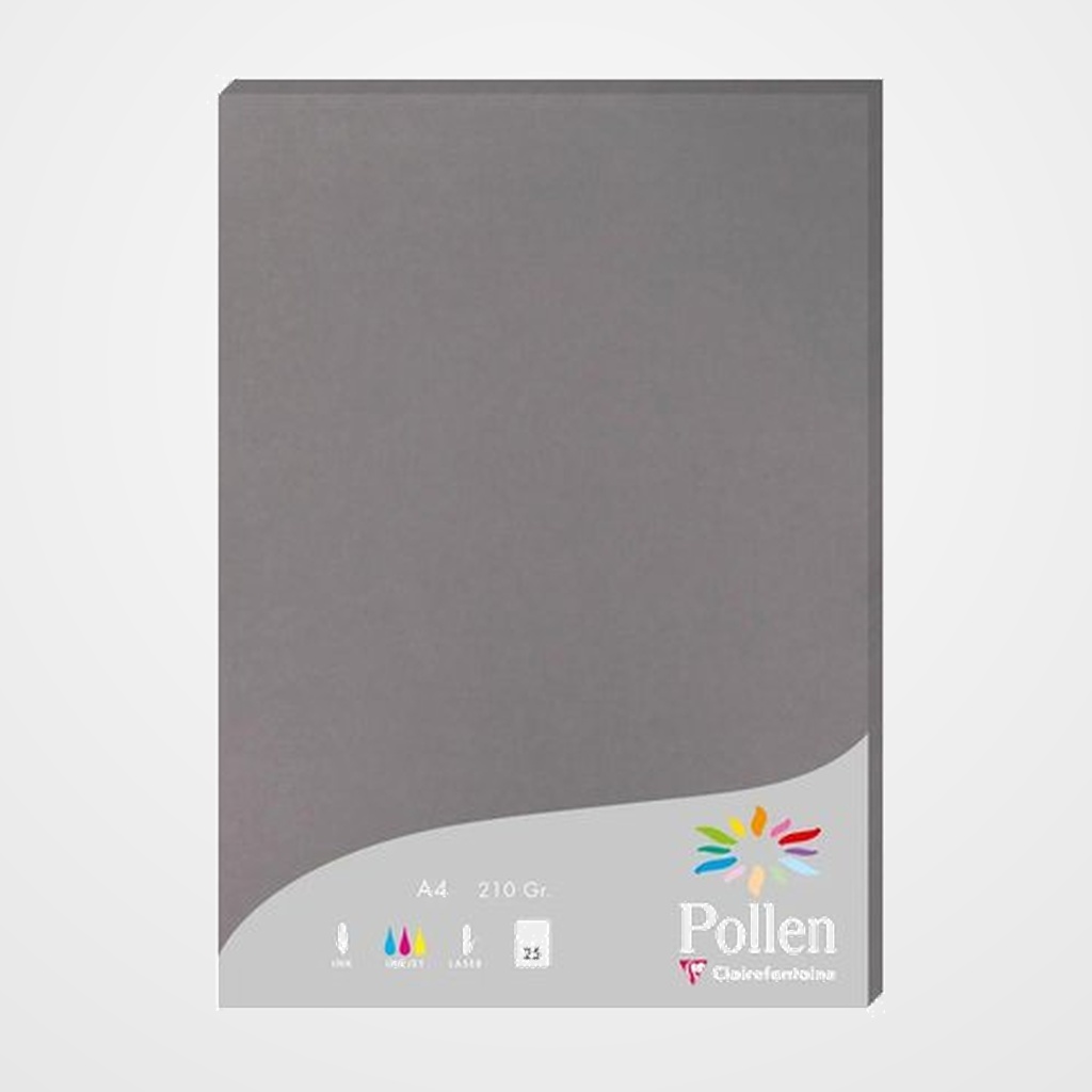 PAPEL CLAIREFONTAINE POLLEN A4 210g 25h GRIS ACERO
