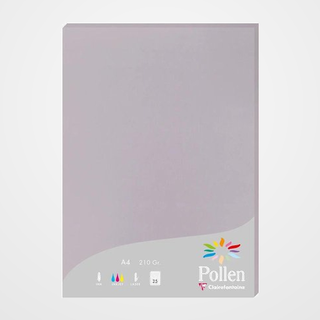 PAPEL CLAIREFONTAINE POLLEN A4 210g 25h GRIS KOALA