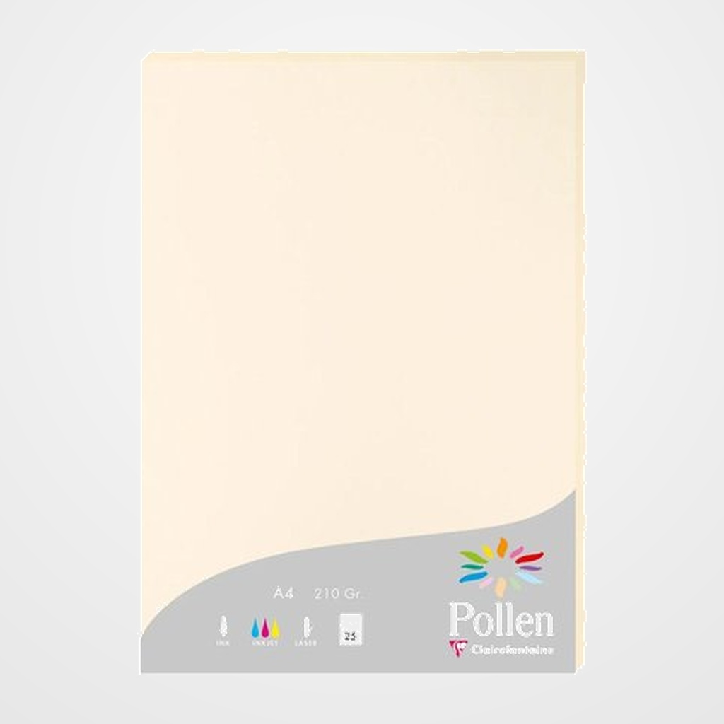 PAPEL CLAIREFONTAINE POLLEN A4 210g 25h MARFIL