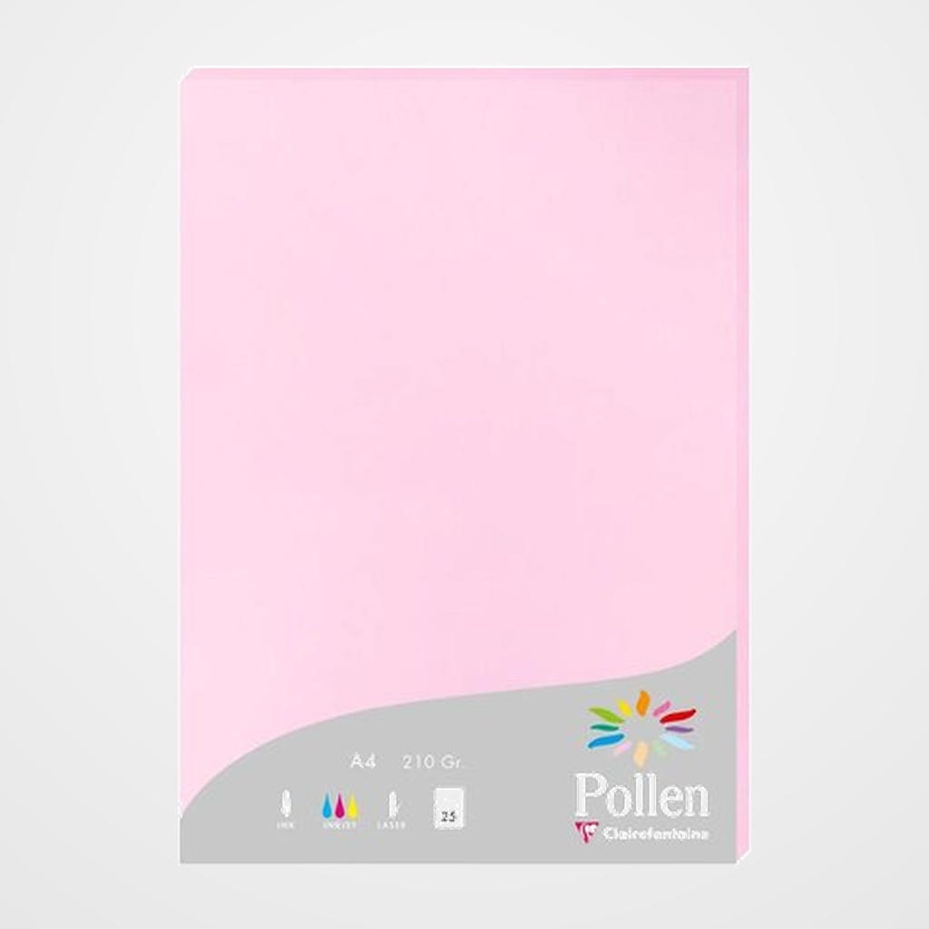 PAPEL CLAIREFONTAINE POLLEN A4 210g 25h ROSA PELADILLA