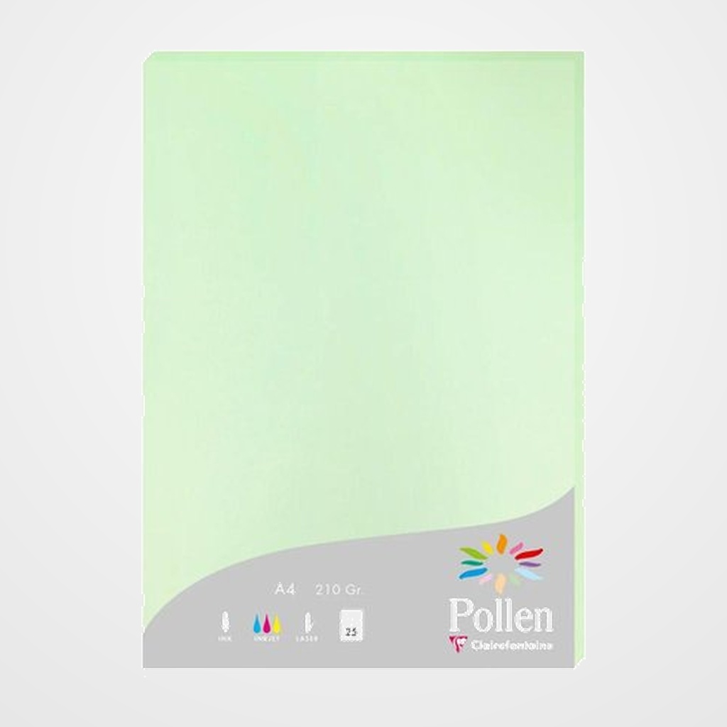 PAPEL CLAIREFONTAINE POLLEN A4 210g 25h VERDE
