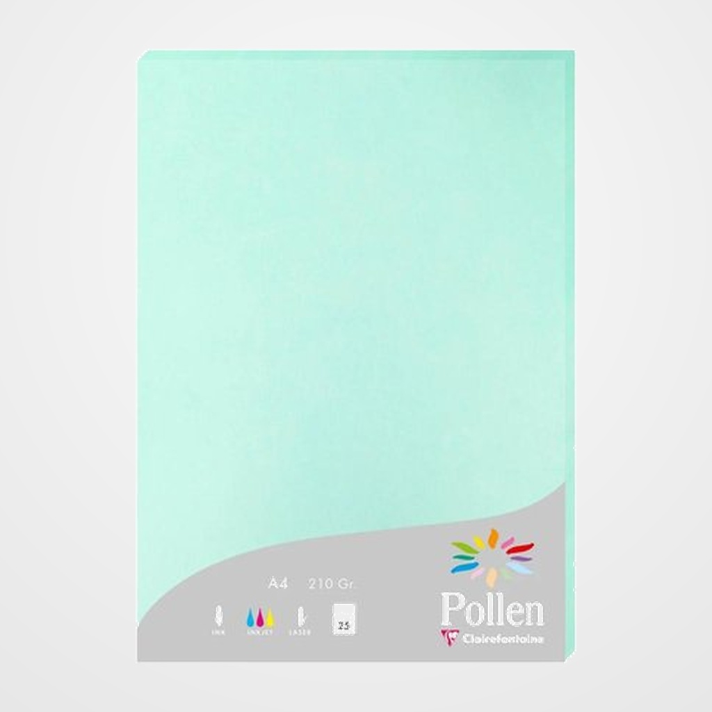 PAPEL CLAIREFONTAINE POLLEN A4 210g 25h VERDE JADE