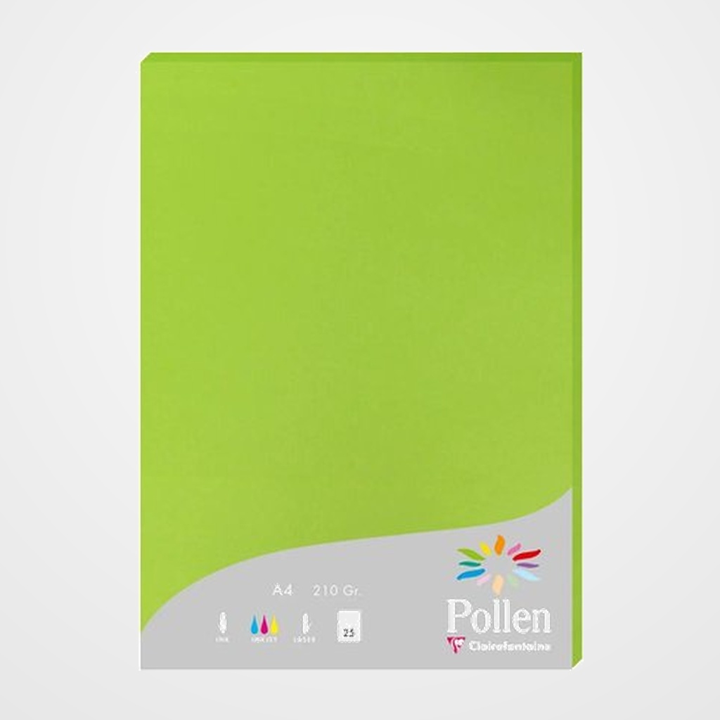 PAPEL CLAIREFONTAINE POLLEN A4 210g 25h VERDE MENTA