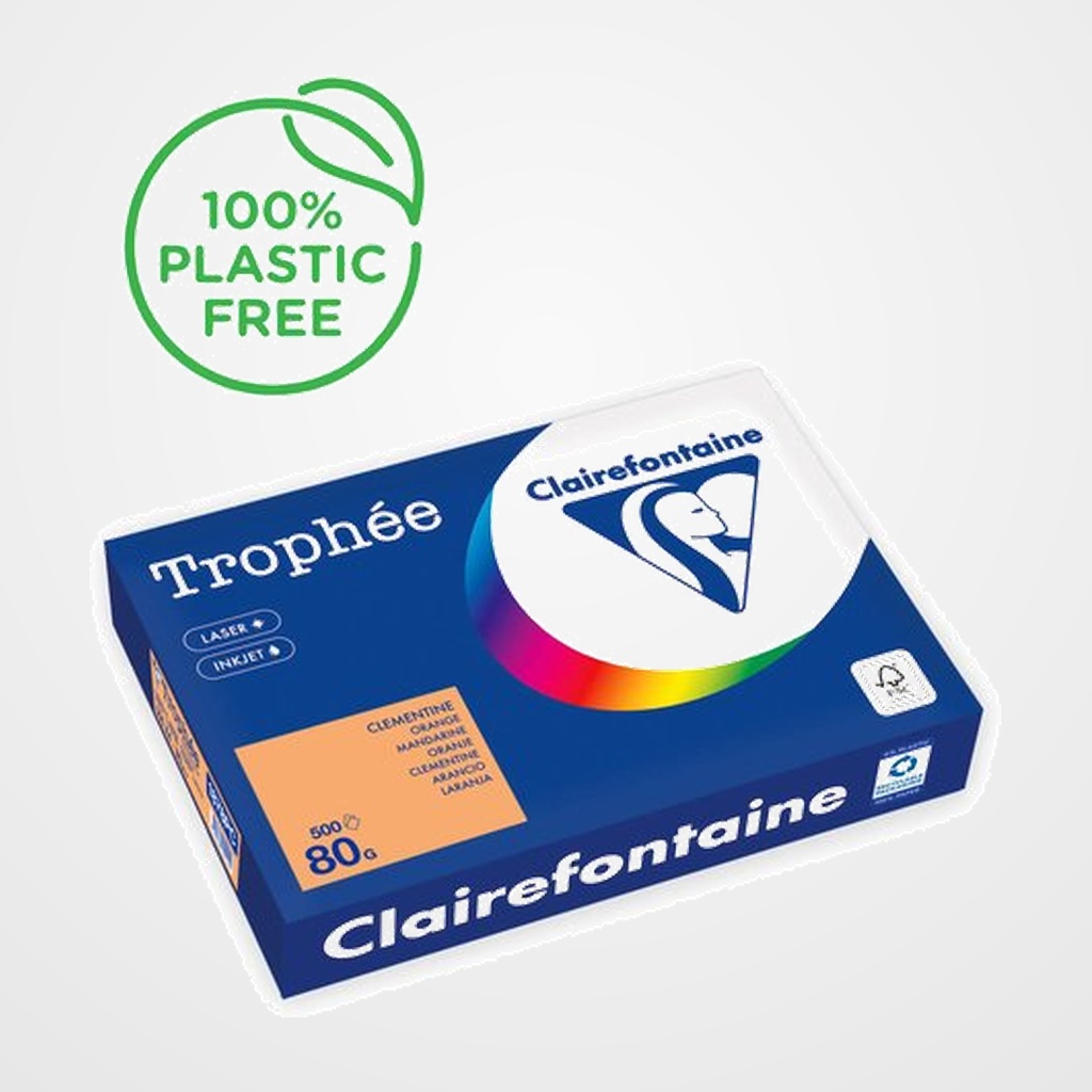 PAPEL de COLOR A4 CLAIREFONTAINE TROPHEE 80g 500h PASTEL CLEMENTINA