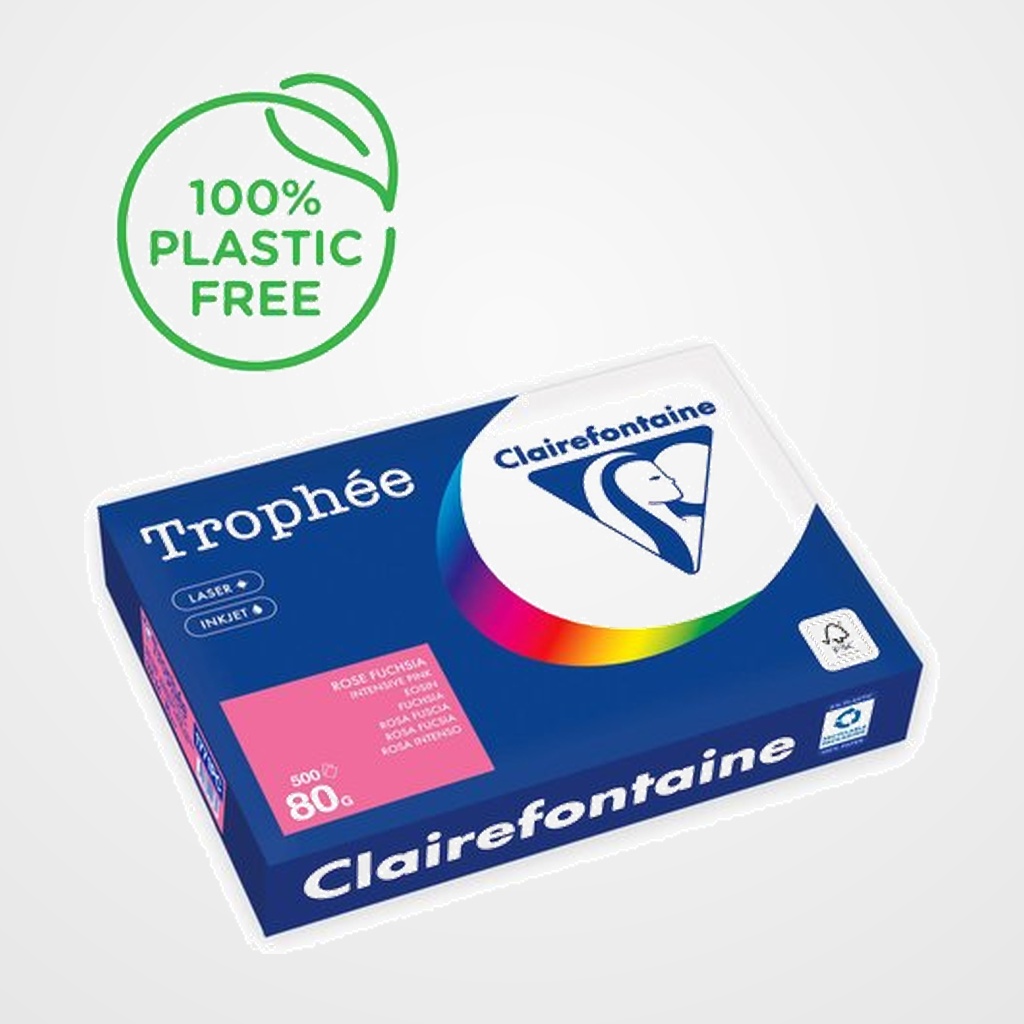 PAPEL de COLOR A4 CLAIREFONTAINE TROPHEE 80g 500h VIVO ROSA FUCSIA