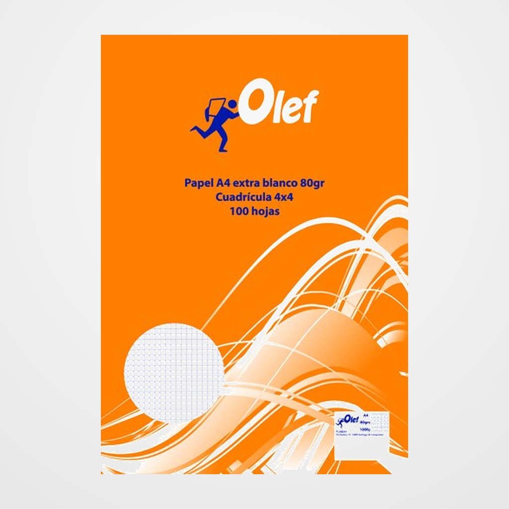 PAPEL A4 OLEF 80g 100h CUADRIC.4x4