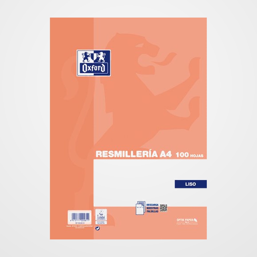PAPEL OXFORD SCHOOL A4 100h 90gr LISO NARANJA