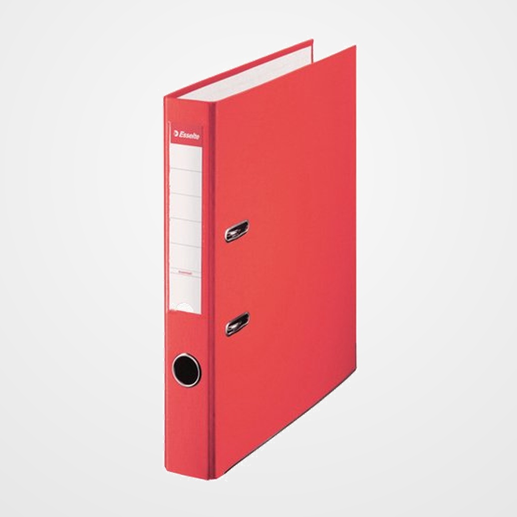 ARCHIVADOR palanca ESSELTE PLASTICO FORRADO con RADO A4 50mm ROJO