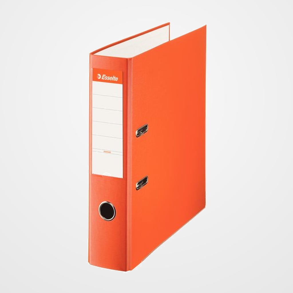 ARCHIVADOR palanca ESSELTE PLASTICO FORRADO con RADO A4 75mm NARANJA