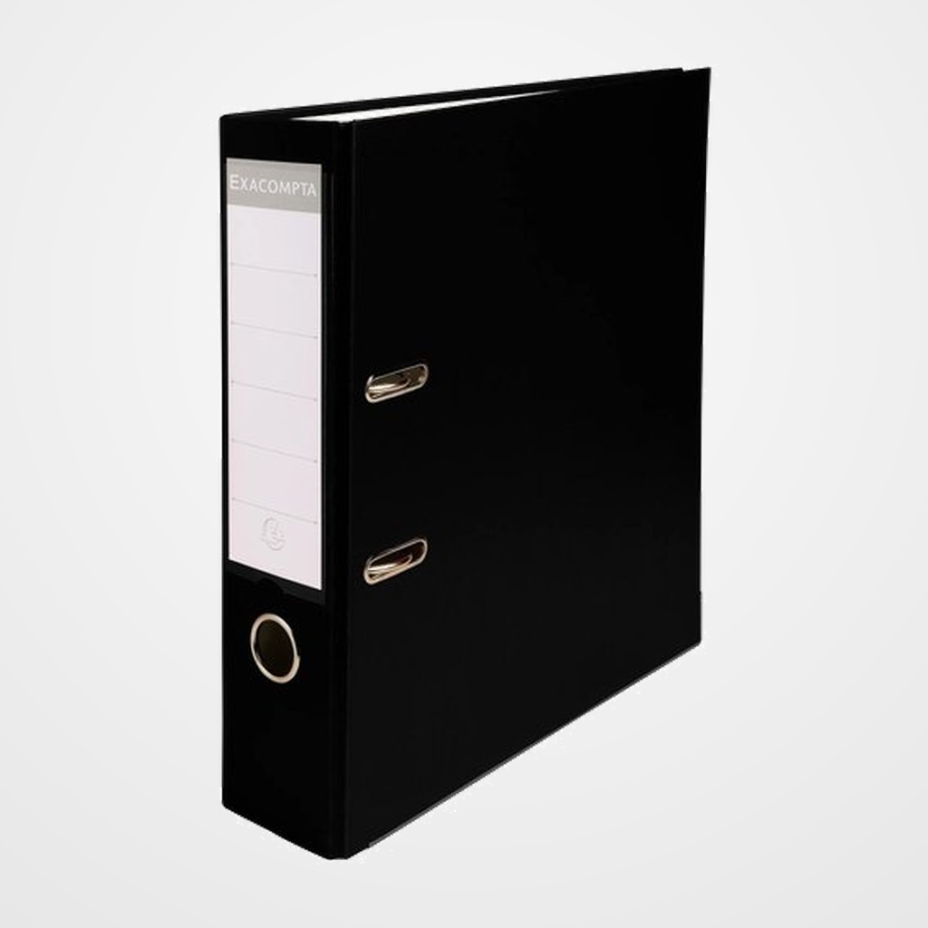 ARCHIVADOR palanca EXACOMPTA FORRADO PP RADO A4 80mm NEGRO