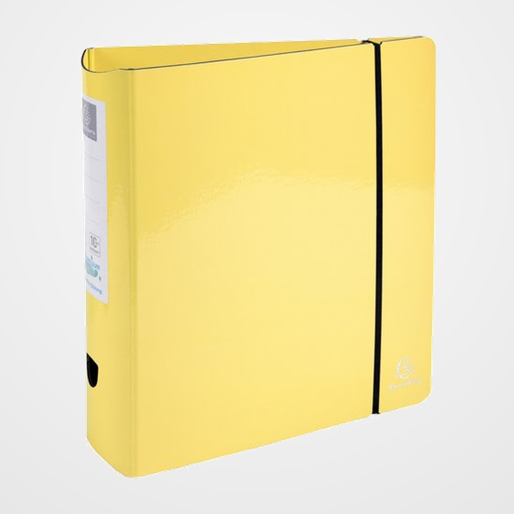 ARCHIVADOR palanca EXACOMPTA PREM TOUCH AQUAREL CARTON FORRADO A4 80mm REDONDO AMARILLO