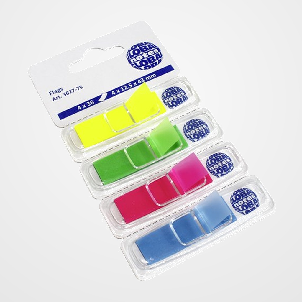 BANDERITAS ADHESIVAS (1/2 ) PACK de 4 (amarillo-verde-rosa-azul)