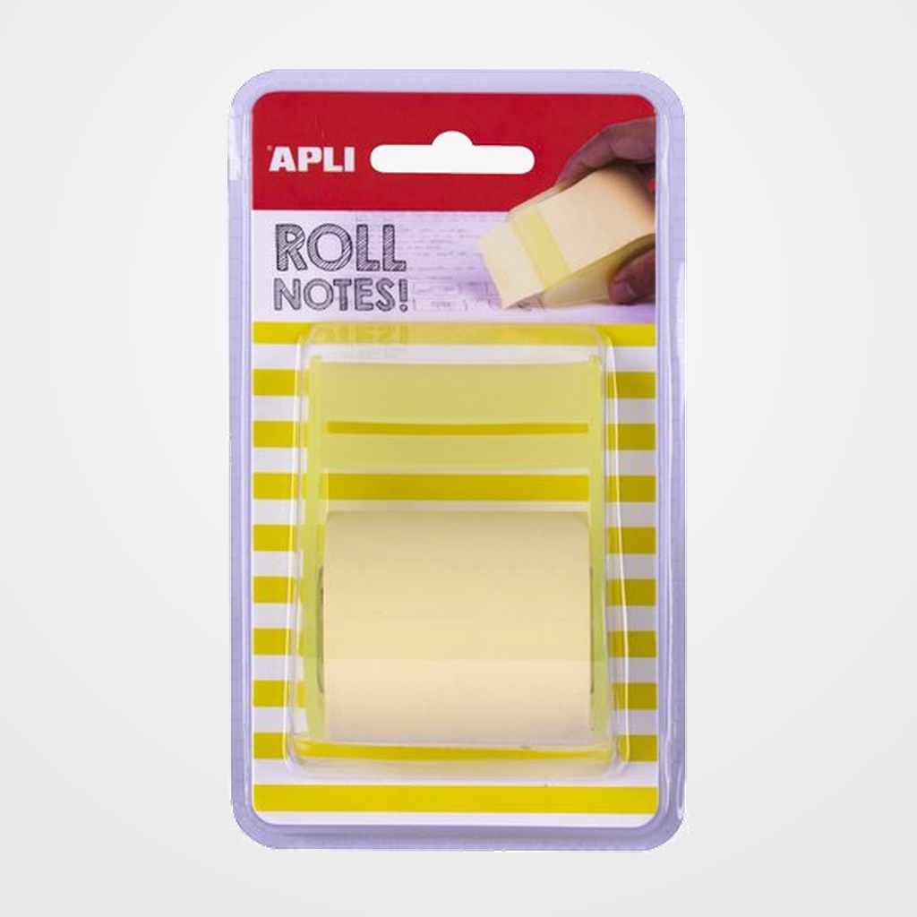 NOTAS ADHESIVAS APLI ROLLO de 8 m X 50 mm AMARILLO PASTEL