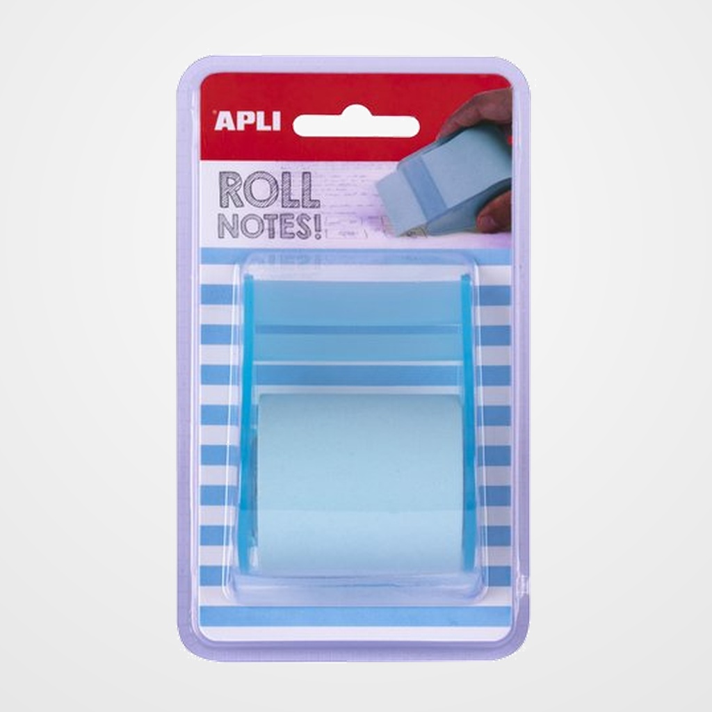 NOTAS ADHESIVAS APLI ROLLO de 8 m X 50 mm AZUL PASTEL