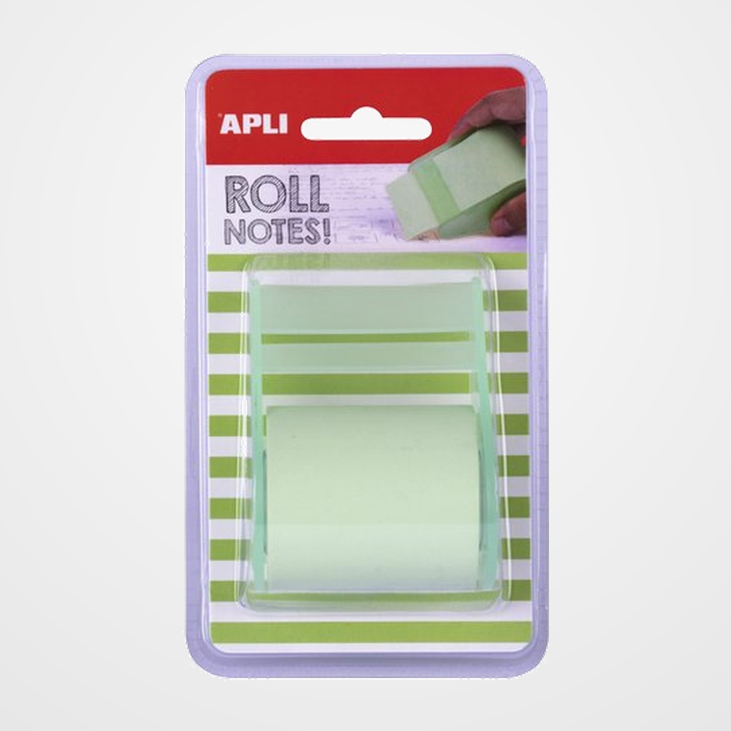 NOTAS ADHESIVAS APLI ROLLO de 8 m X 50 mm VERDE PASTEL