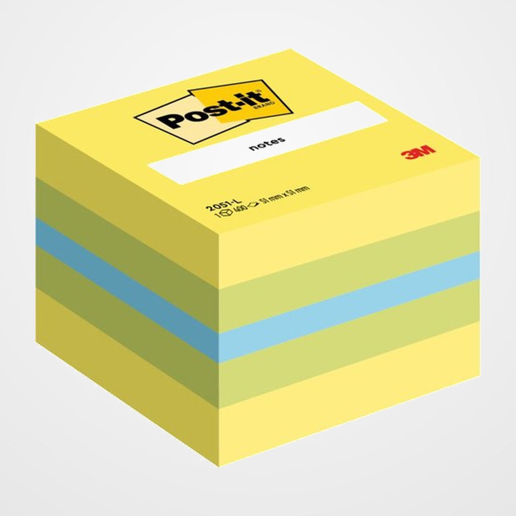 NOTAS ADHESIVAS POST-IT 400h 51x51 3 COLORES VIVOS
