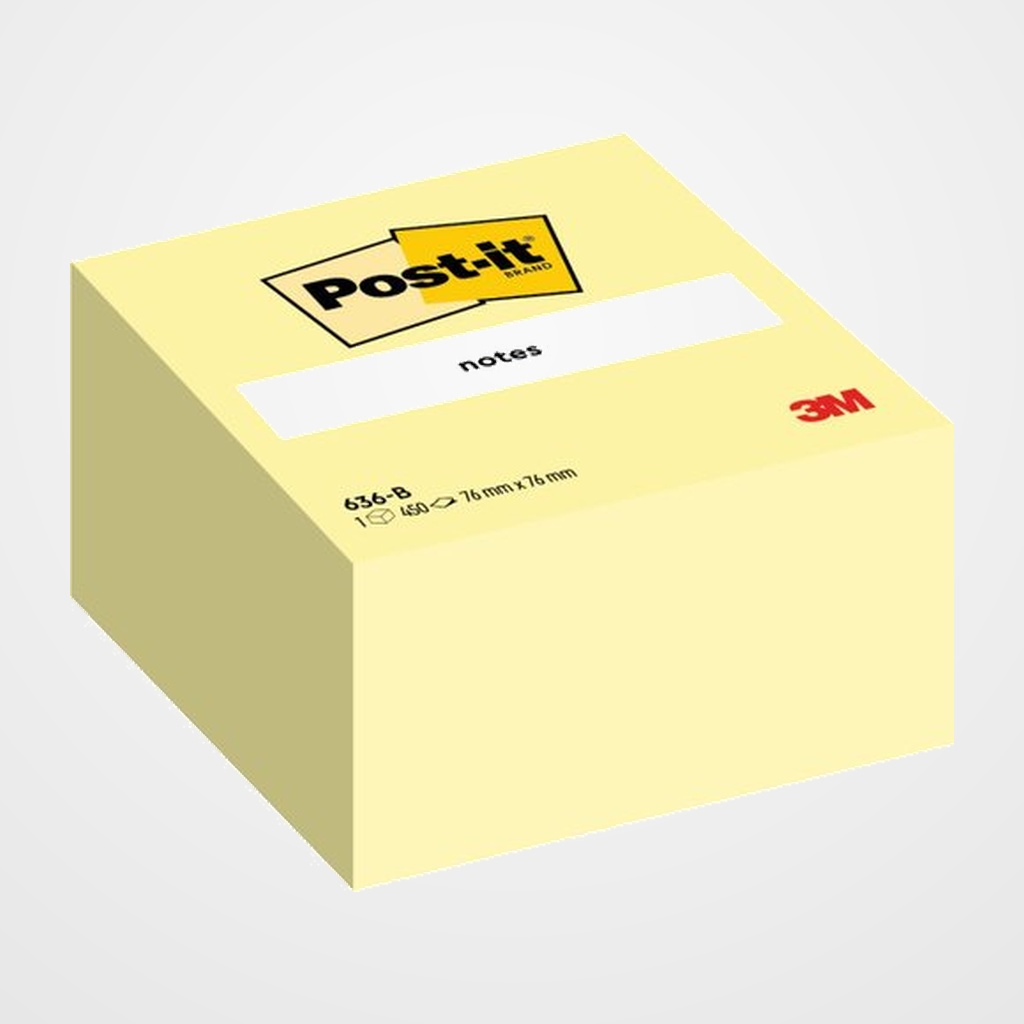 TACO NOTAS POST-IT CUBO 76X76 450H. AMARILLO
